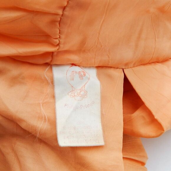 Vintage Fisher Price Puffalump Teddy Bear 1370 Peach Orange Plush Heart Bib 1989 - Picture 8 of 8